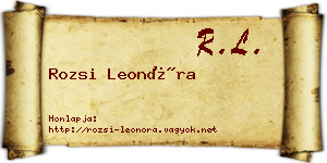 Rozsi Leonóra névjegykártya